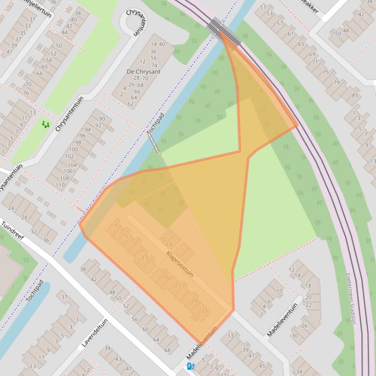 Kaart van postcodegebied 2724PG.