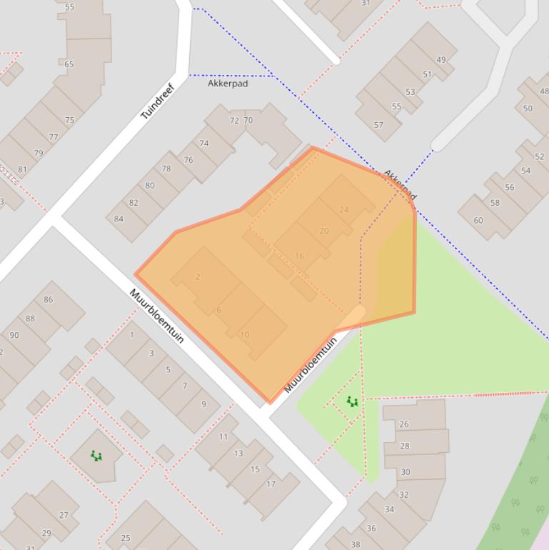 Kaart van postcodegebied 2724PN.