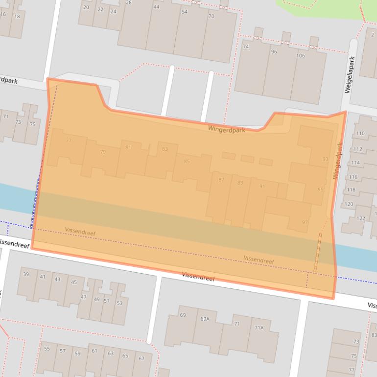 Kaart van postcodegebied 2724RC.