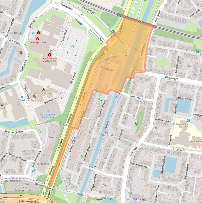 Kaart van postcodegebied 2724SH.