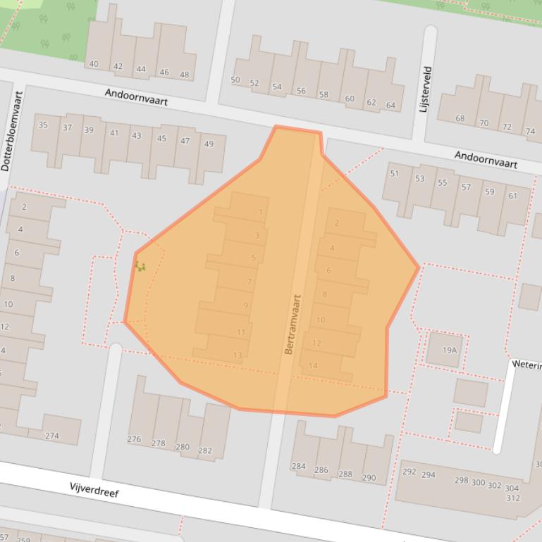 Kaart van postcodegebied 2724TE.