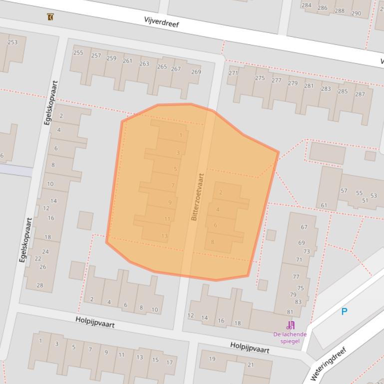 Kaart van postcodegebied 2724TG.