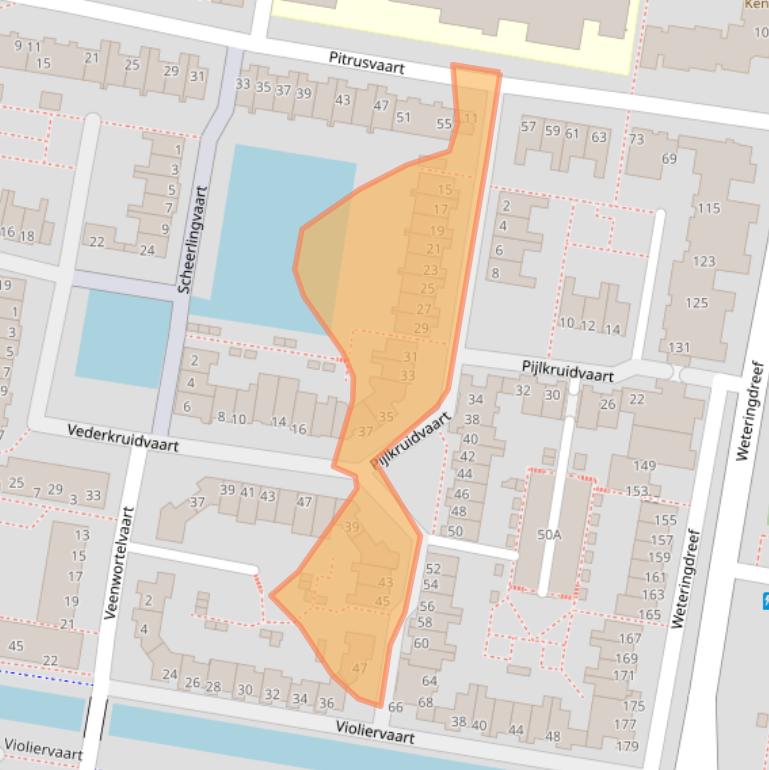 Kaart van postcodegebied 2724VD.
