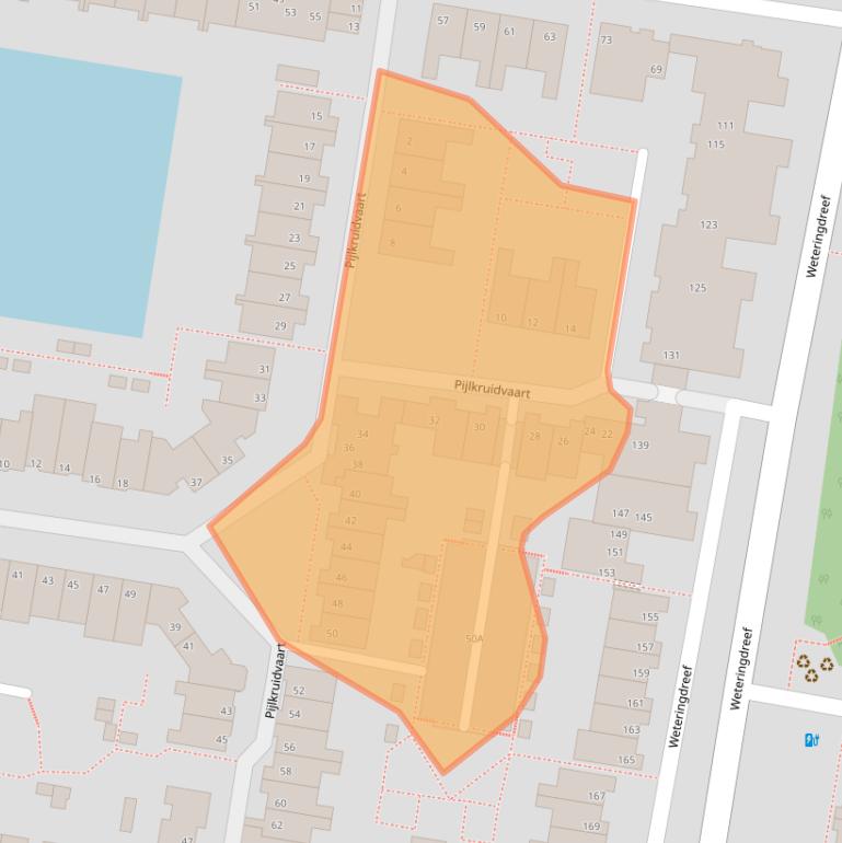 Kaart van postcodegebied 2724VE.
