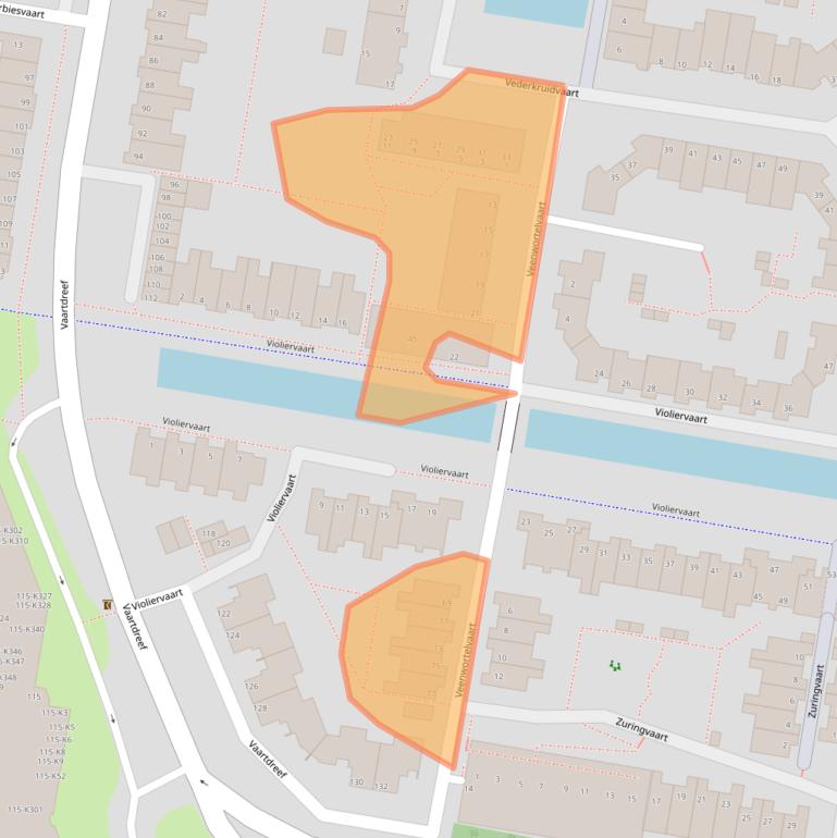 Kaart van postcodegebied 2724VK.