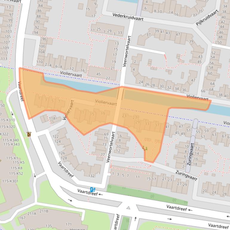 Kaart van postcodegebied 2724VR.