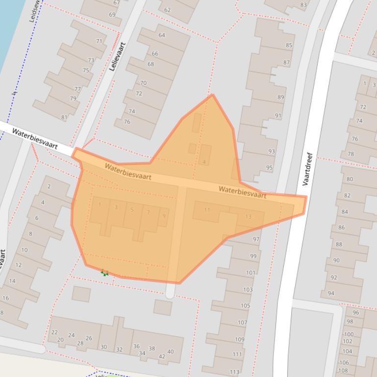 Kaart van postcodegebied 2724VV.