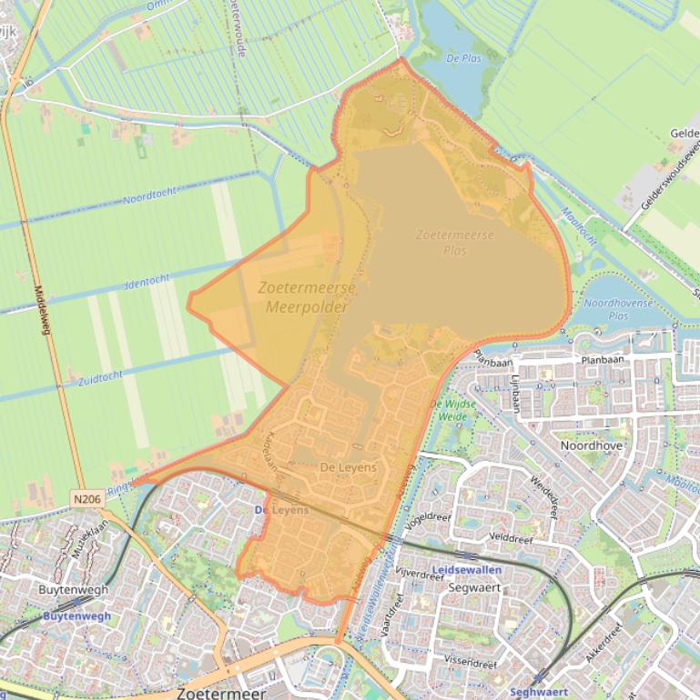 Kaart van postcodegebied 2725.