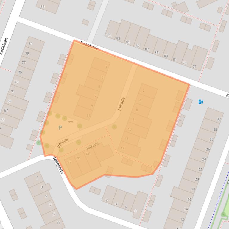 Kaart van postcodegebied 2725AB.