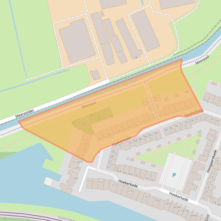 Kaart van postcodegebied 2725AG.