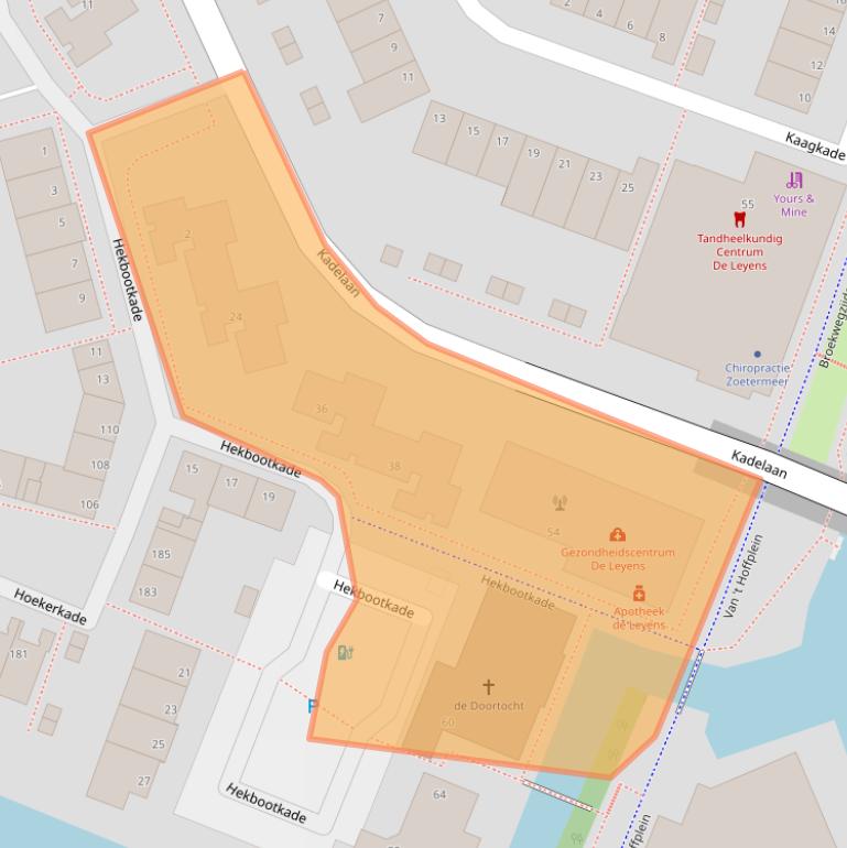 Kaart van postcodegebied 2725AR.