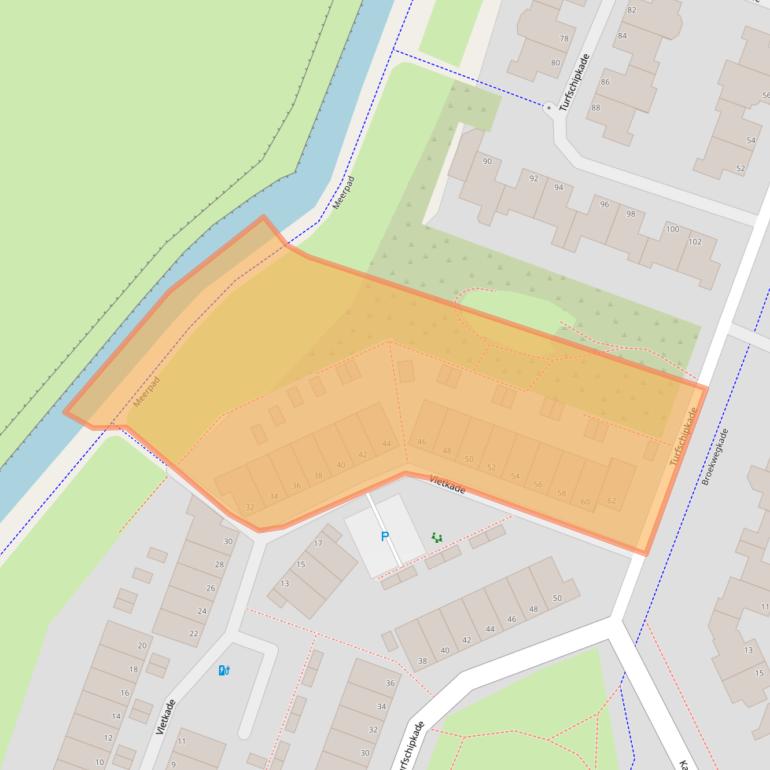 Kaart van postcodegebied 2725AZ.