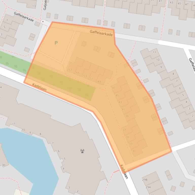 Kaart van postcodegebied 2725BB.