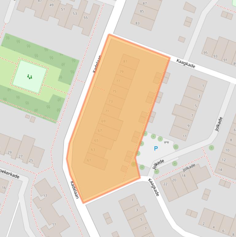 Kaart van postcodegebied 2725BC.