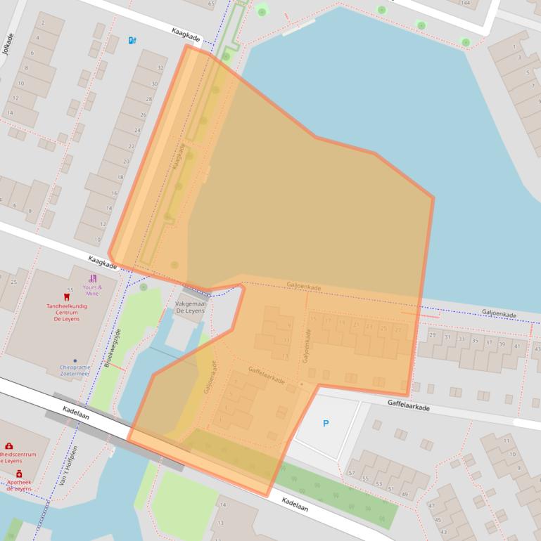 Kaart van postcodegebied 2725CA.