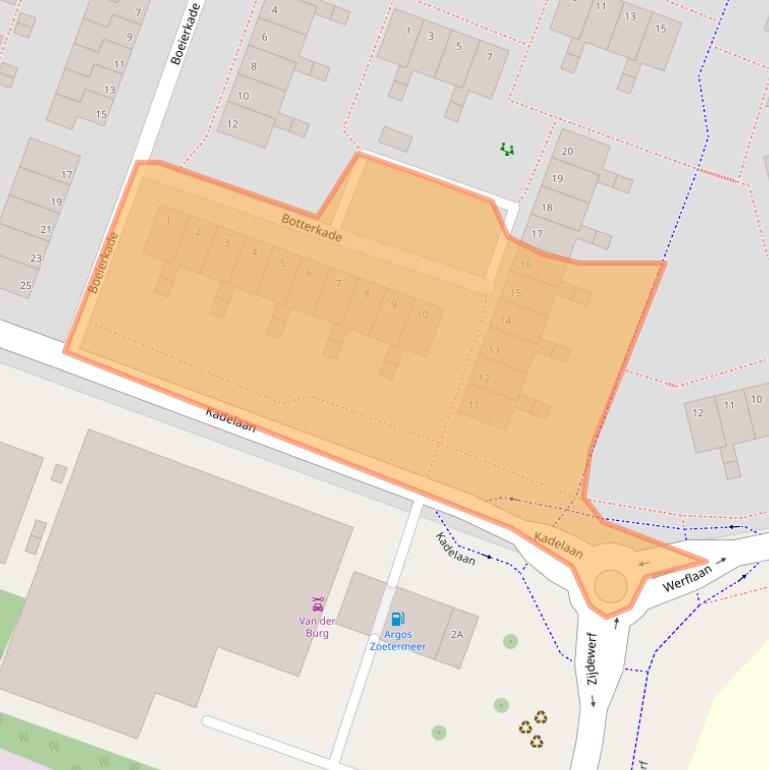 Kaart van postcodegebied 2725CJ.