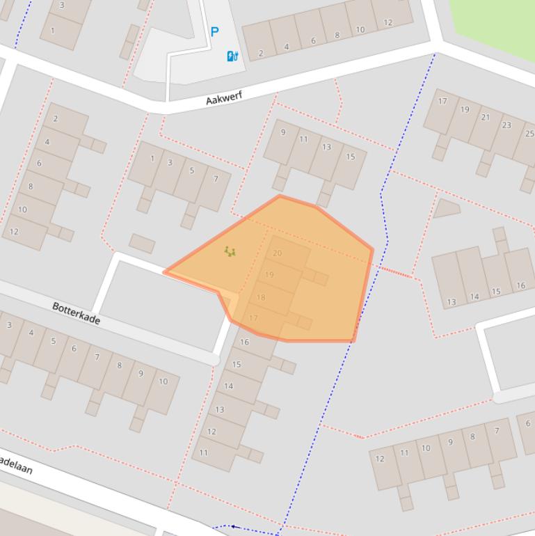 Kaart van postcodegebied 2725CK.