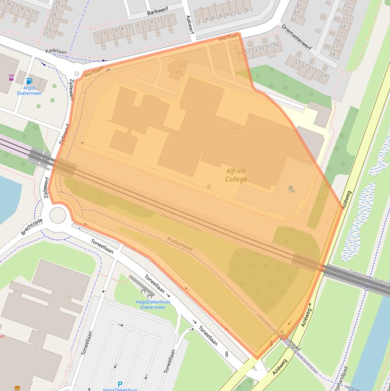 Kaart van postcodegebied 2725DE.