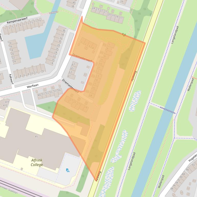 Kaart van postcodegebied 2725DL.