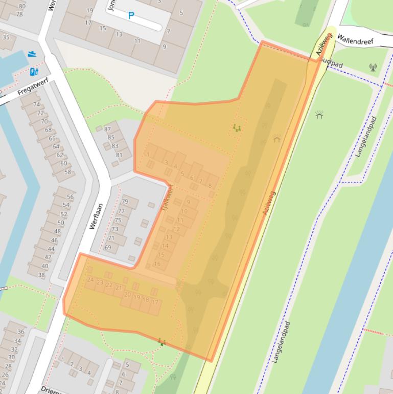 Kaart van postcodegebied 2725DM.