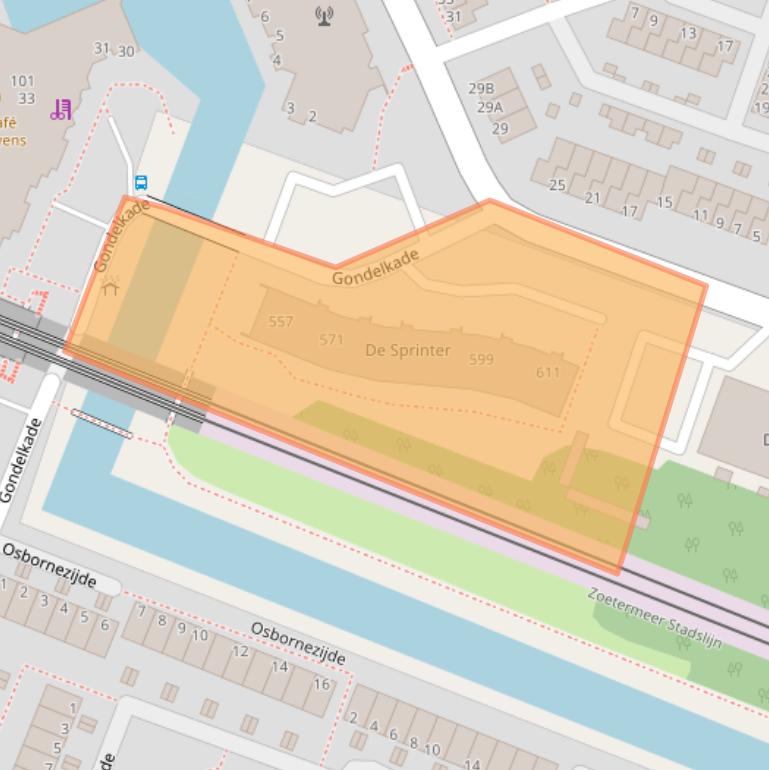 Kaart van postcodegebied 2725DZ.