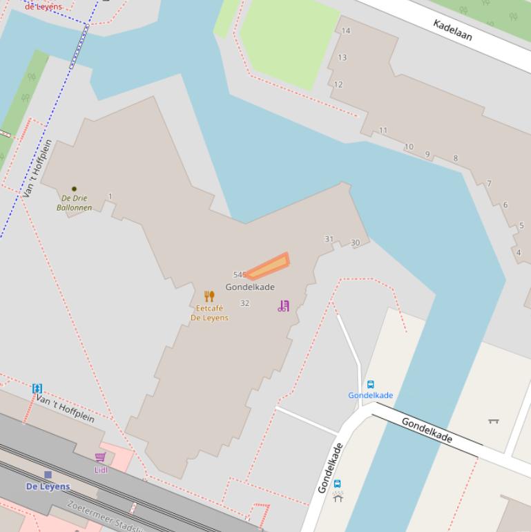 Kaart van postcodegebied 2725EE.