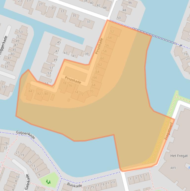 Kaart van postcodegebied 2725ER.