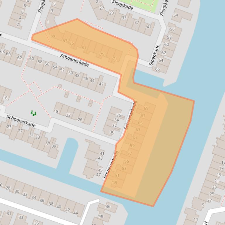 Kaart van postcodegebied 2725EW.