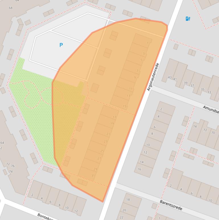 Kaart van postcodegebied 2725GA.