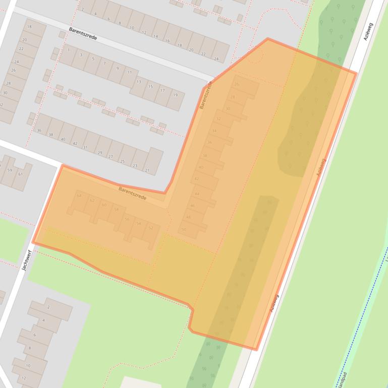 Kaart van postcodegebied 2725GG.