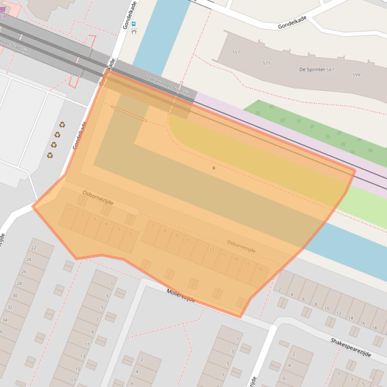 Kaart van postcodegebied 2725NH.