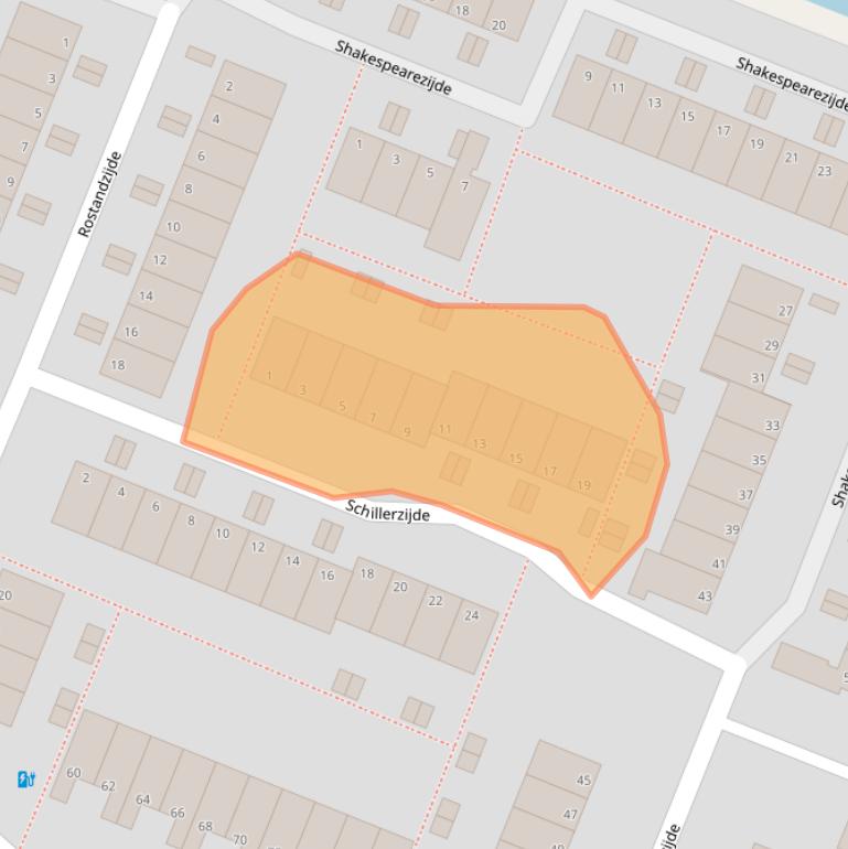 Kaart van postcodegebied 2725NL.