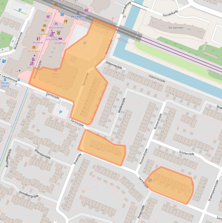 Kaart van postcodegebied 2725PR.