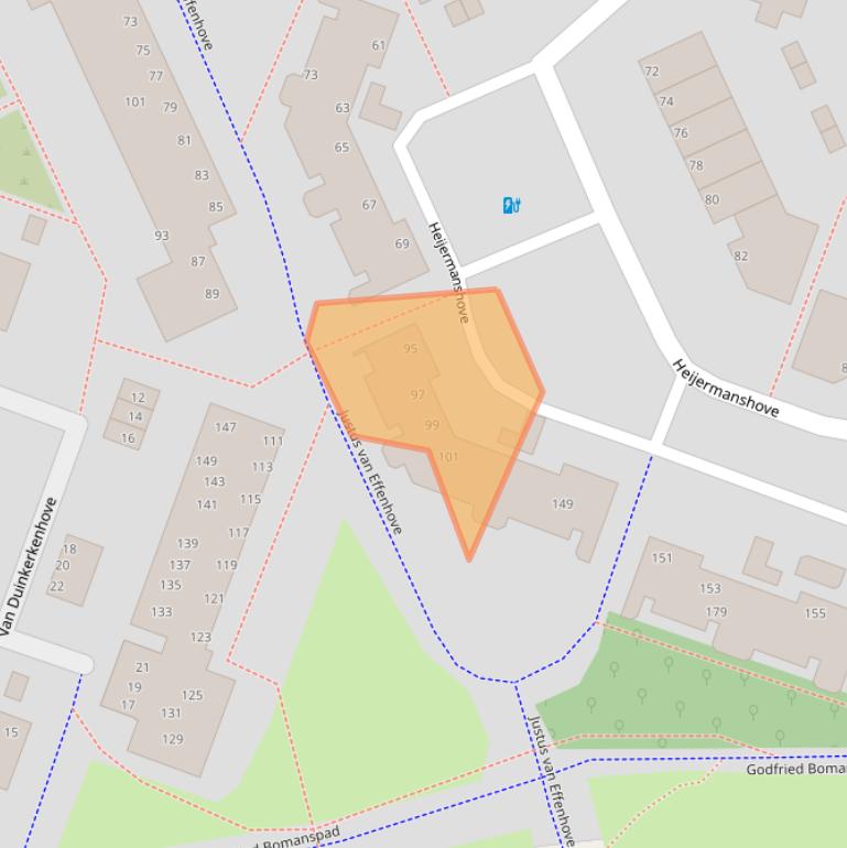 Kaart van postcodegebied 2726AE.