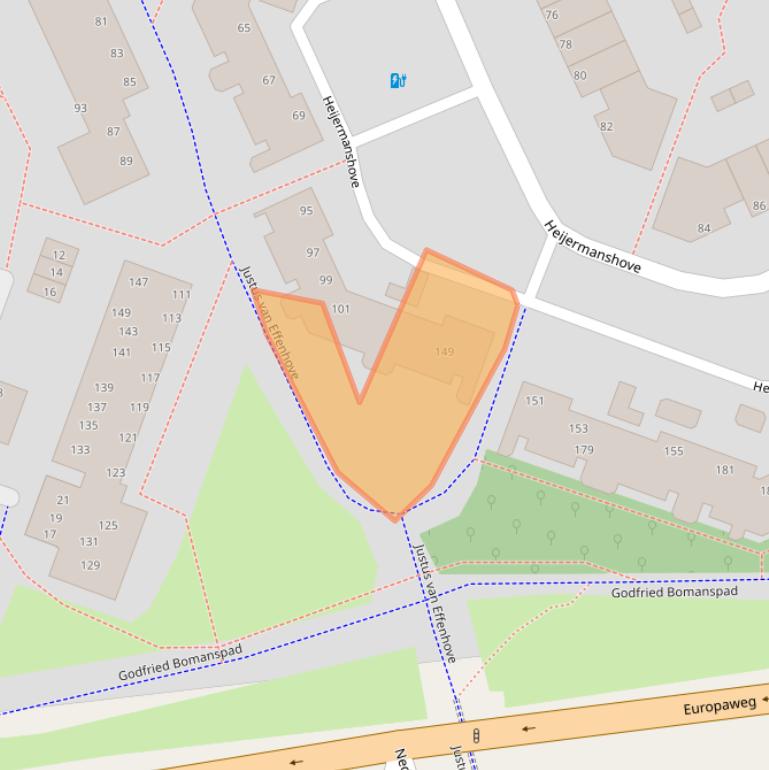 Kaart van postcodegebied 2726AG.