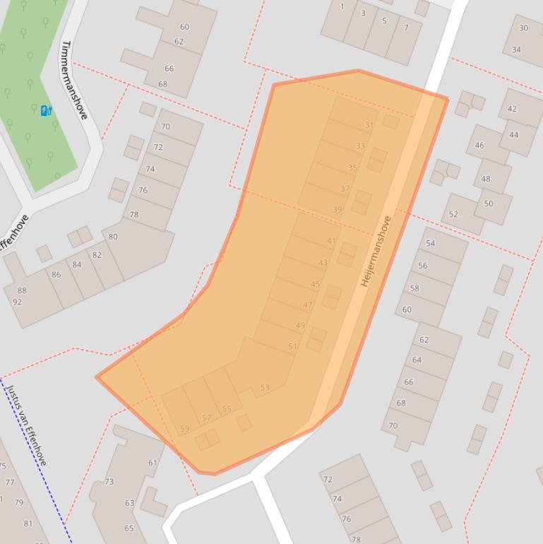 Kaart van postcodegebied 2726AN.