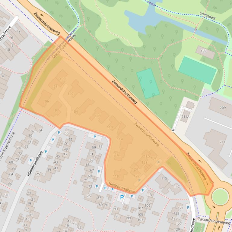 Kaart van postcodegebied 2726AZ.