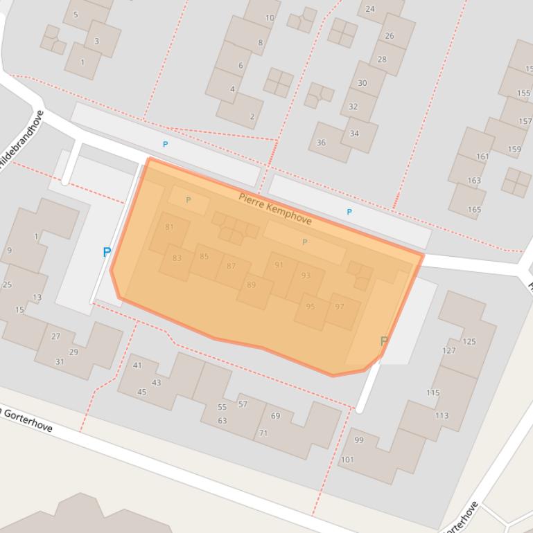 Kaart van postcodegebied 2726BE.