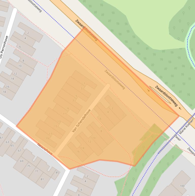 Kaart van postcodegebied 2726BP.