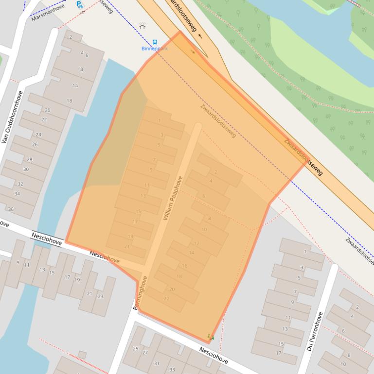 Kaart van postcodegebied 2726BS.