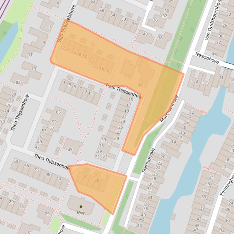 Kaart van postcodegebied 2726CH.