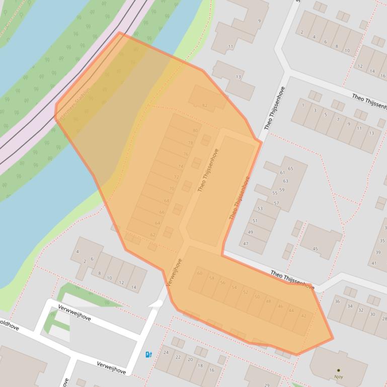 Kaart van postcodegebied 2726CJ.