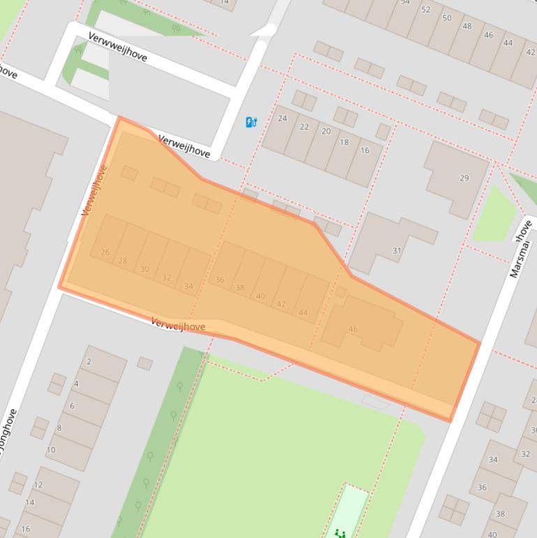 Kaart van postcodegebied 2726CL.