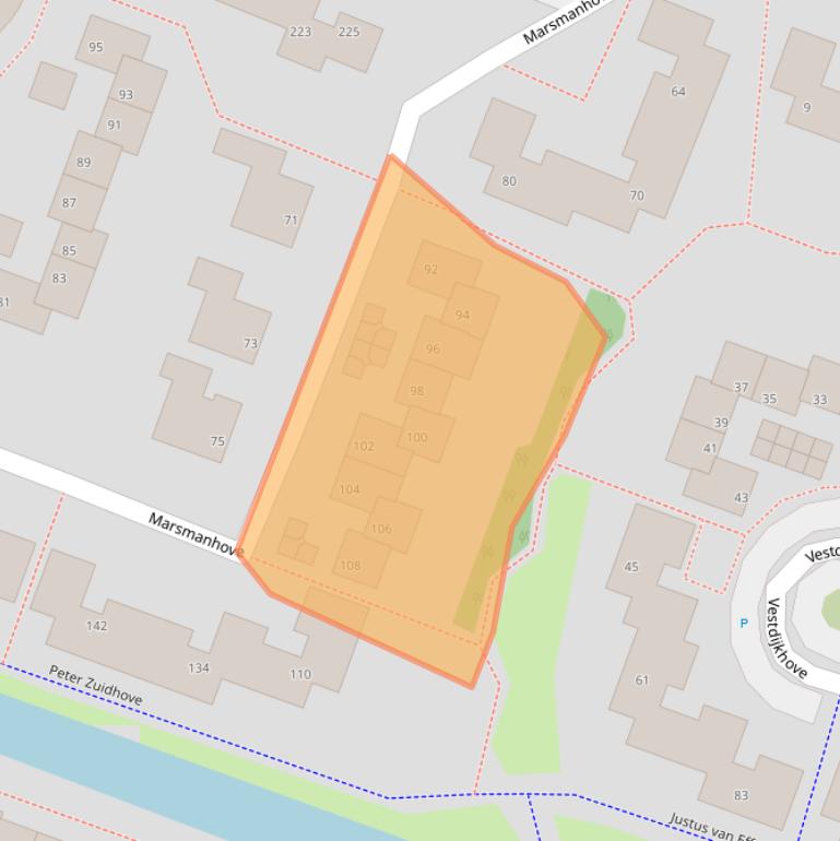 Kaart van postcodegebied 2726CR.