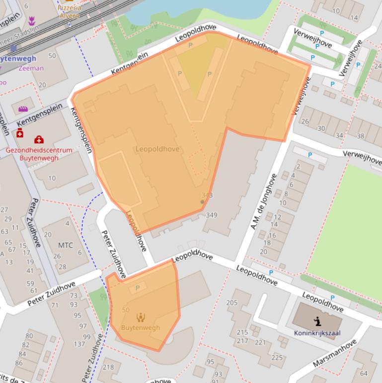 Kaart van postcodegebied 2726CV.