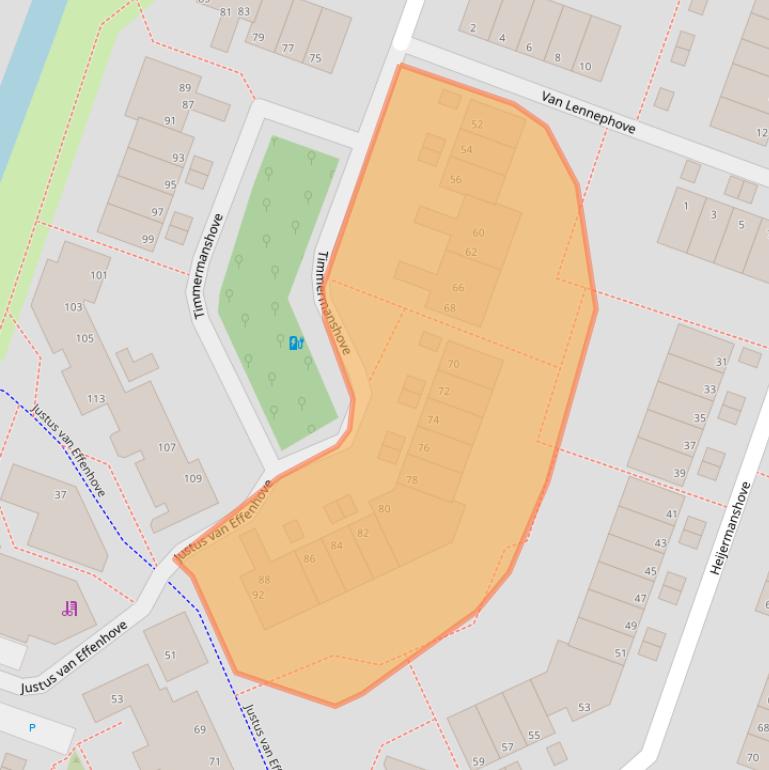 Kaart van postcodegebied 2726EB.