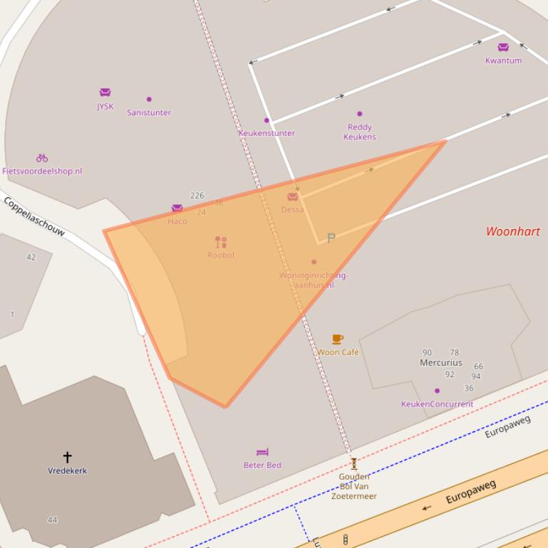 Kaart van postcodegebied 2726JA.