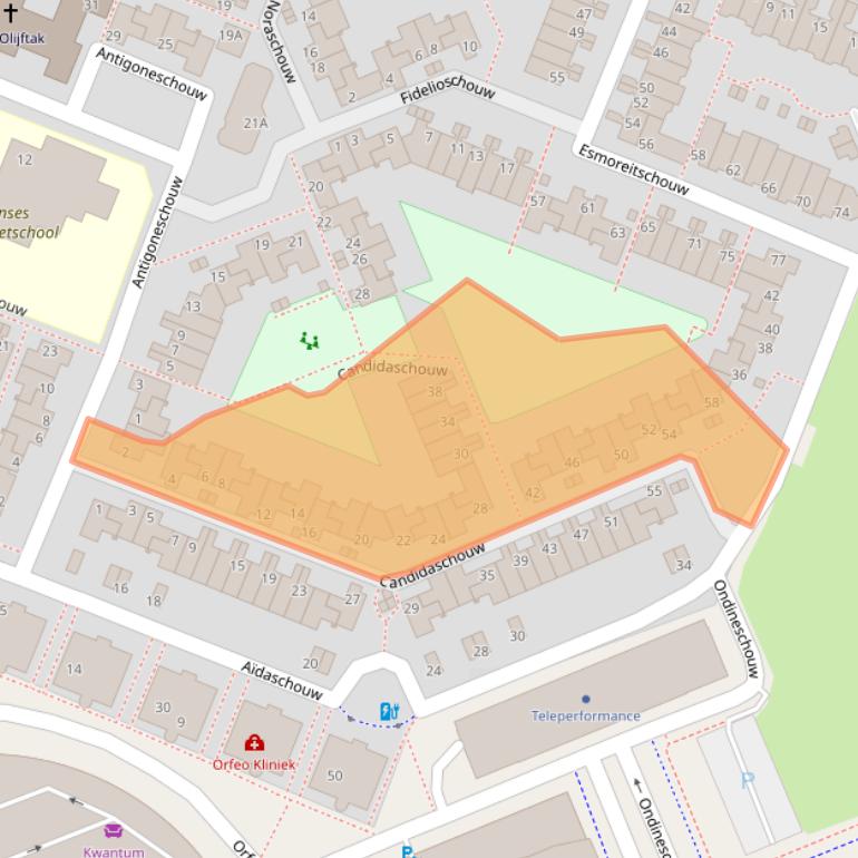 Kaart van postcodegebied 2726KB.