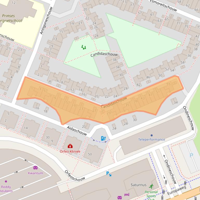 Kaart van postcodegebied 2726KC.