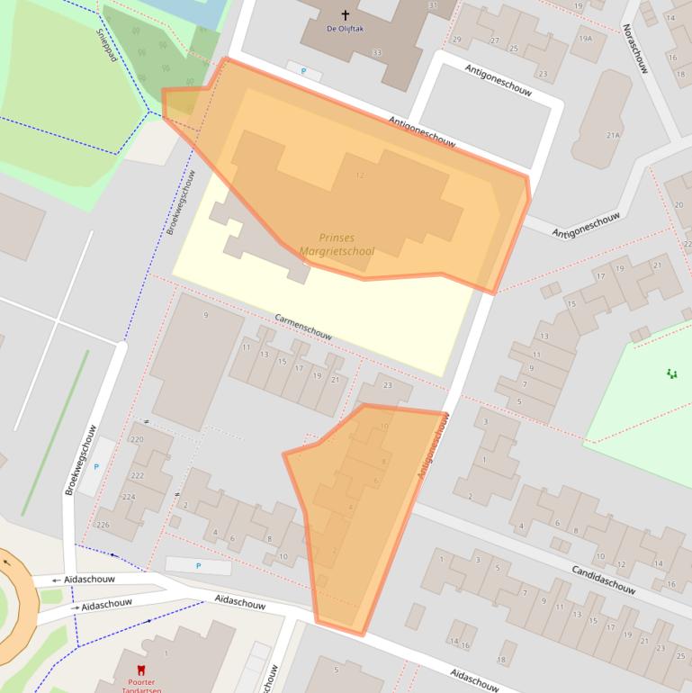 Kaart van postcodegebied 2726KE.